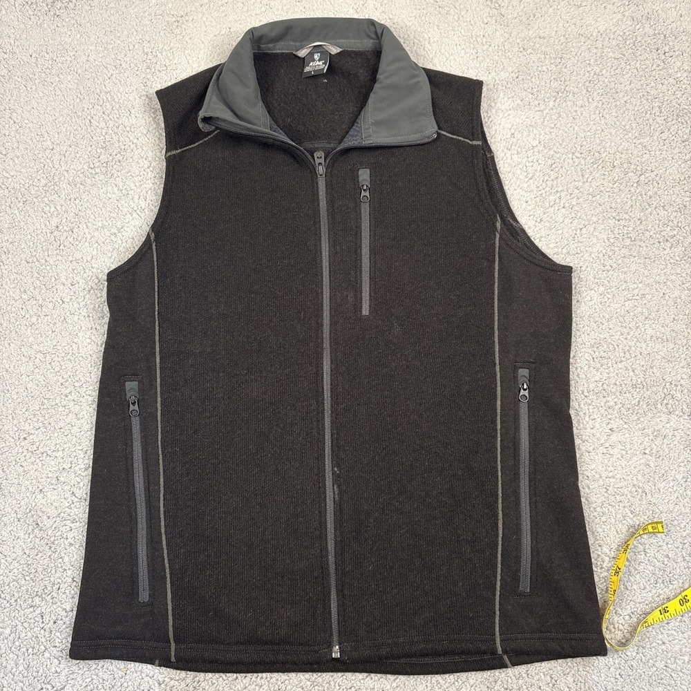 Kuhl Mens Revel Full Zip Fleece Vest Black Size Large Polyester Outdoor Regular